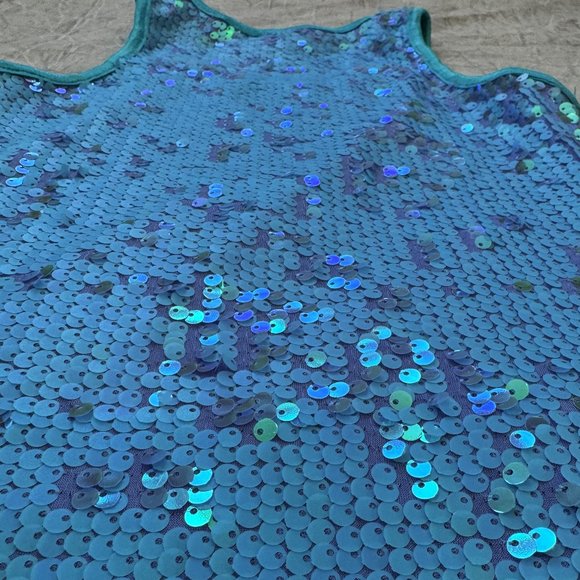 Balera Turquoise Sequin Tank Top - Picture 4 of 7
